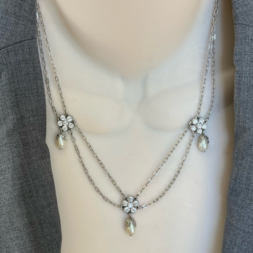 Elegant Silver Floral Necklace, The Perfect Wedding Necklace!